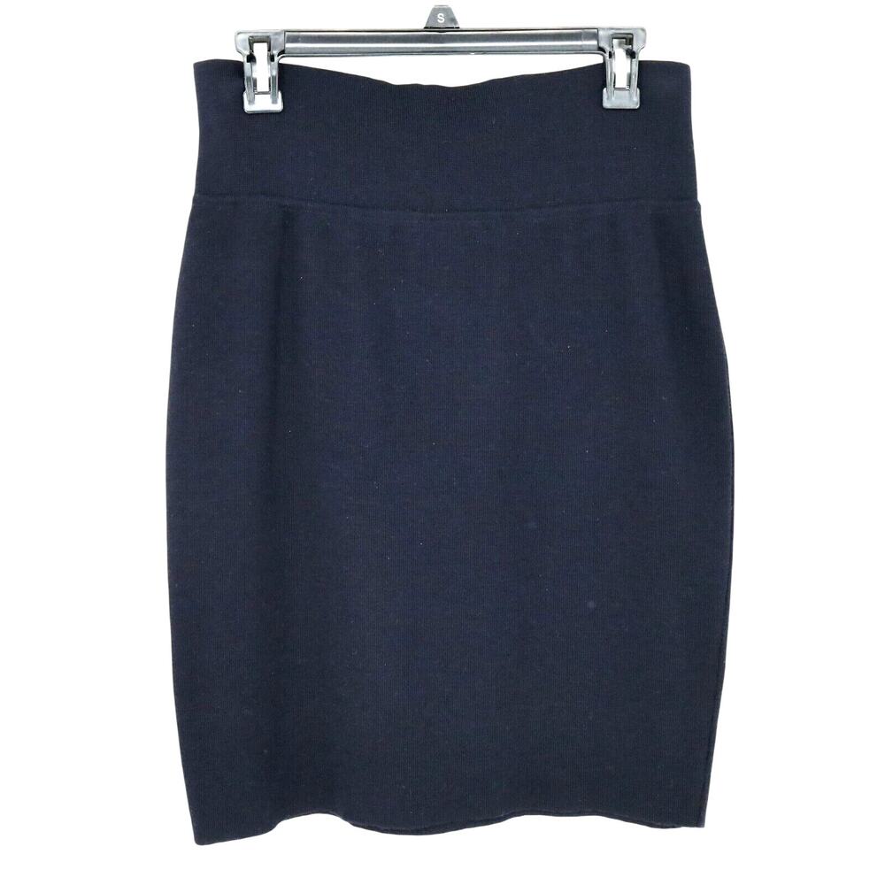 Laurel Escada Sweater Skirt Womens 8 US 40 EU Navy Blue Wool Knit Pull On Vtg